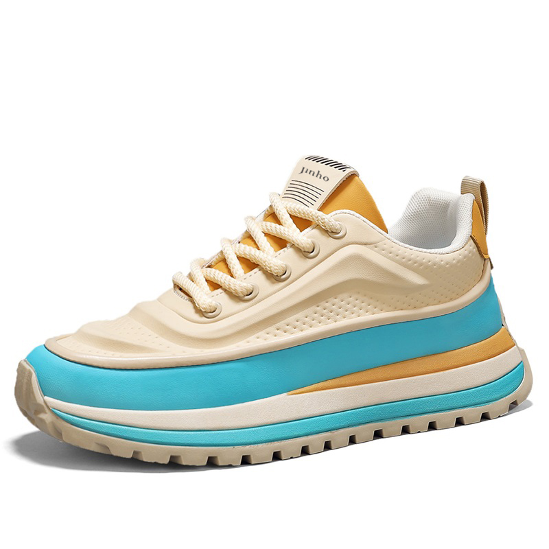 Jinho Мужские низкие повседневные кеды бежево-голубые, цвет Beige Blue 
Jinho Мужские низкие повседневные кеды бежево-голубые, цвет Beige Blue