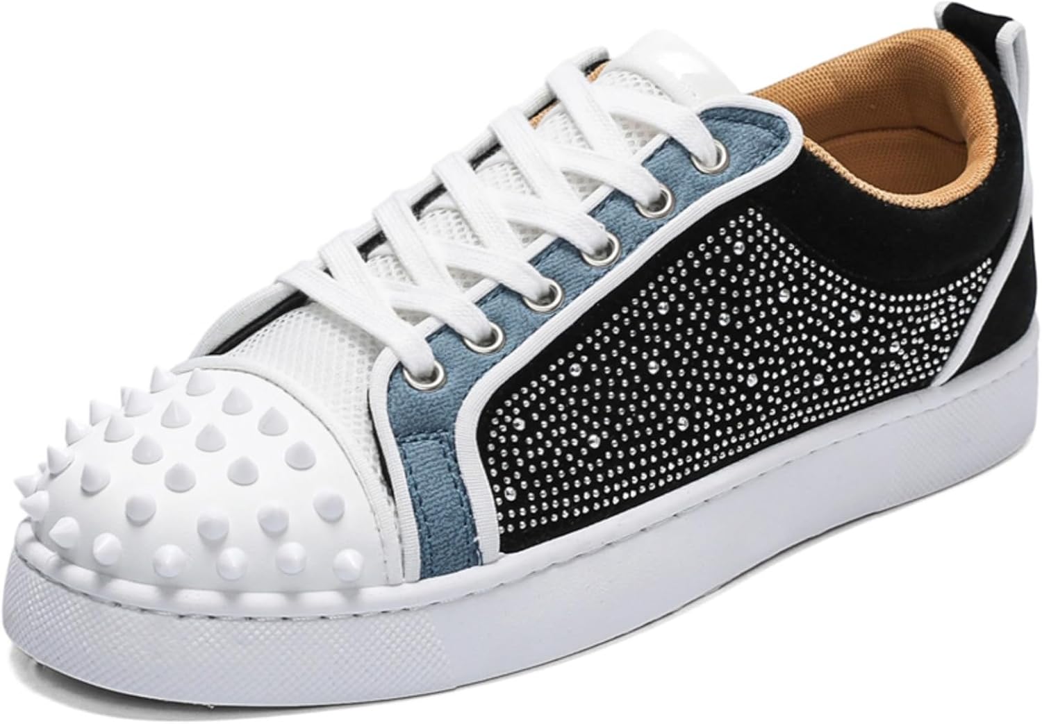 Мужские кроссовки с шипами и стразами - стильная повседневная обувь для уникального стиля с декоративными заклепками и панковскими акцентами для ежедневной носки Lshwcift, белый/черный
Мужские кроссовки с шипами и стразами - стильная повседневная обувь для уникального стиля с декоративными заклепками и панковскими акцентами для ежедневной носки Lshwcift, белый/черный