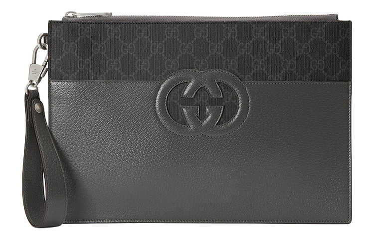 GUCCI Холщовая сумка-клатч с кожаными вставками мужская черно-серая
GUCCI Холщовая сумка-клатч с кожаными вставками мужская черно-серая