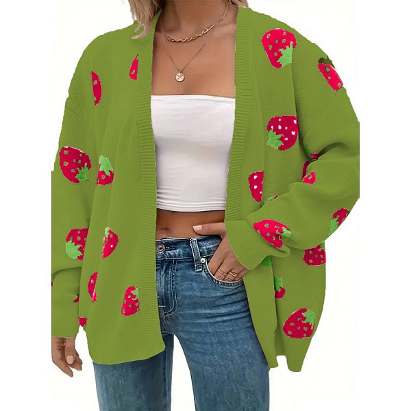 Женский кардиган с клубничным принтом на пуговицах Yesfashion, Green
Женский кардиган с клубничным принтом на пуговицах Yesfashion, Green