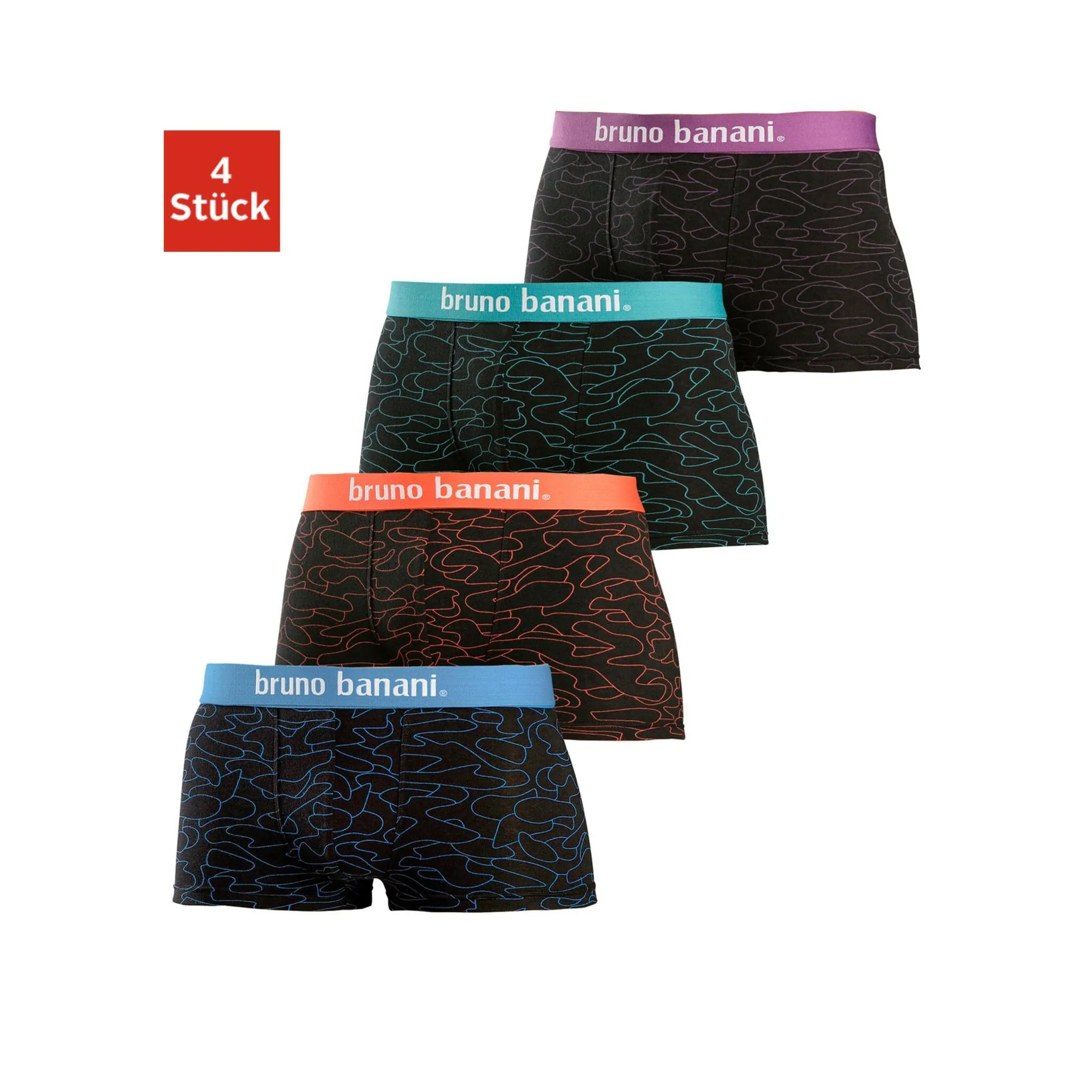 Боксеры Bruno Banani (4 шт.) с контрастным тканым поясом, цвет Schwarz-Bedruckt
Боксеры Bruno Banani (4 шт.) с контрастным тканым поясом, цвет Schwarz-Bedruckt