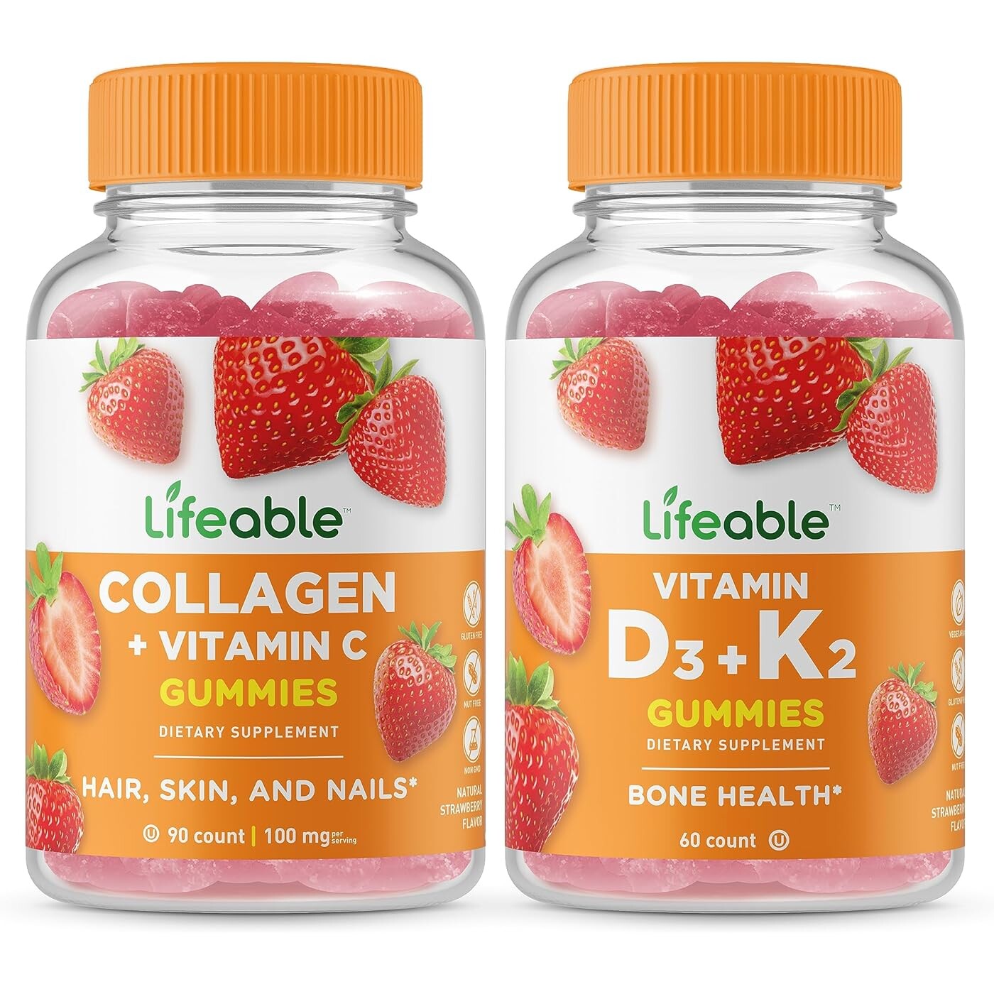 Набор витаминов Lifeable Collagen + Vitamin C & Vitamin D3 + K2, 2 предмета, 90+60 таблеток
Набор витаминов Lifeable Collagen + Vitamin C & Vitamin D3 + K2, 2 предмета, 90+60 таблеток