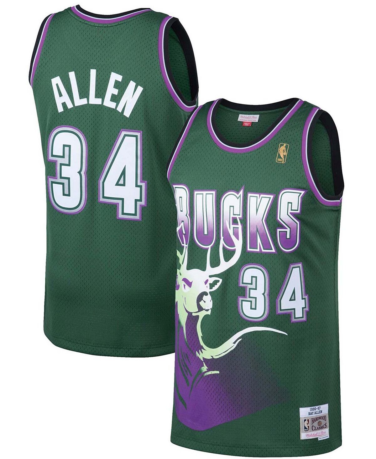 Мужская футболка ray allen kelly green milwaukee bucks 1996-97 hardwood classics swingman jersey Mitchell & Ness, мульти
Мужская футболка ray allen kelly green milwaukee bucks 1996-97 hardwood classics swingman jersey Mitchell & Ness, мульти