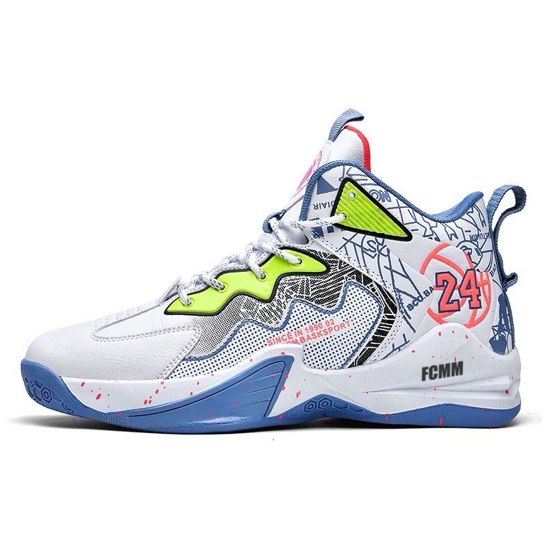 Противоскользящие, износостойкие, дышащие баскетбольные кроссовки для детей и подростков FCMM, белый/синий 
Противоскользящие, износостойкие, дышащие баскетбольные кроссовки для детей и подростков FCMM, белый/синий