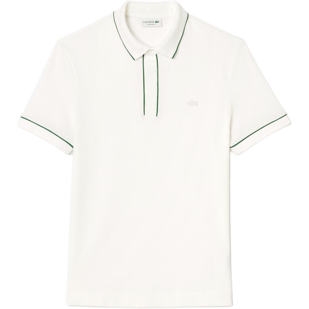 Поло с вышитым логотипом и контрастной отделкой LACOSTE, белый
Поло с вышитым логотипом и контрастной отделкой LACOSTE, белый