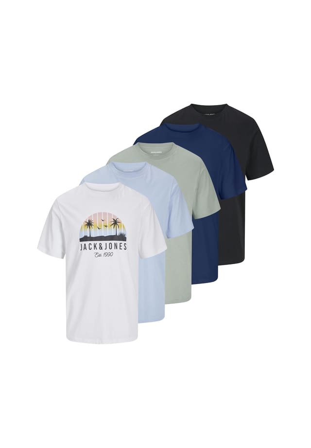 Футболка с коротким рукавом 5 шт. в упаковке Jack & Jones, черный 
Футболка с коротким рукавом 5 шт. в упаковке Jack & Jones, черный