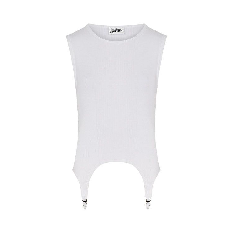 Топ Jean Paul Gaultier Ribbed Tank Top With Lingerie Garter, White
Топ Jean Paul Gaultier Ribbed Tank Top With Lingerie Garter, White