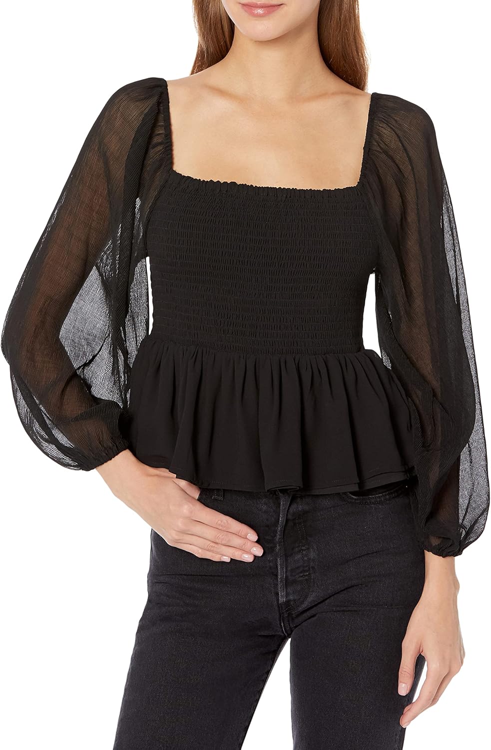 Женский топ GUESS с длинными рукавами и открытыми плечами, Jet Black
Женский топ GUESS с длинными рукавами и открытыми плечами, Jet Black