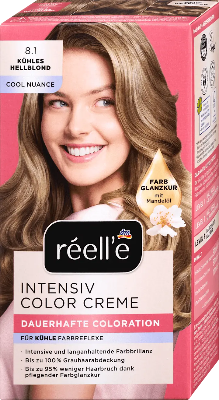 Краска для волос réell‘e Haarfarbe 8.1 Kühles Hellblond, 1 St
Краска для волос réell‘e Haarfarbe 8.1 Kühles Hellblond, 1 St