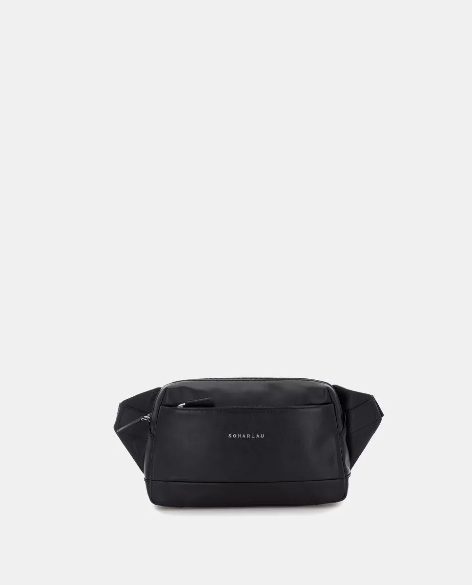 Мужская поясная сумка из черной кожи с передним карманом Scharlau, черный
Мужская поясная сумка из черной кожи с передним карманом Scharlau, черный