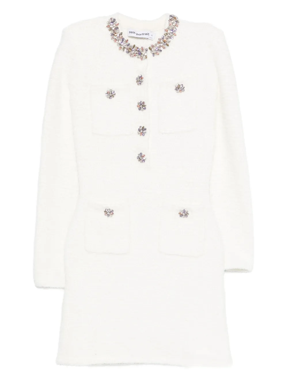 Мини-платье с украшенным карманом Self-Portrait, белый
Мини-платье с украшенным карманом Self-Portrait, белый