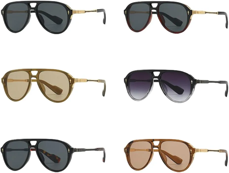 Классические солнцезащитные очки с заклепками для женщин и мужчин, популярные винтажные панк-очки для активного отдыха и вождения, роскошные очки VVTWSSW, Blue Black
Классические солнцезащитные очки с заклепками для женщин и мужчин, популярные винтажные панк-очки для активного отдыха и вождения, роскошные очки VVTWSSW, Blue Black