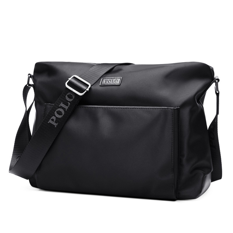Сумка через плечо из ткани Большой размер Мужская Черная/Синяя/Камуфляж POLO, Черный (Модель 2)