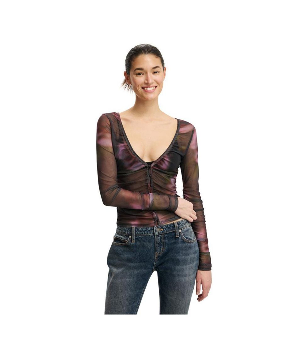 Женская блузка Alix из прозрачной сетки с длинными рукавами и застежкой на пуговицы COTTON ON, Blurred floral
Женская блузка Alix из прозрачной сетки с длинными рукавами и застежкой на пуговицы COTTON ON, Blurred floral