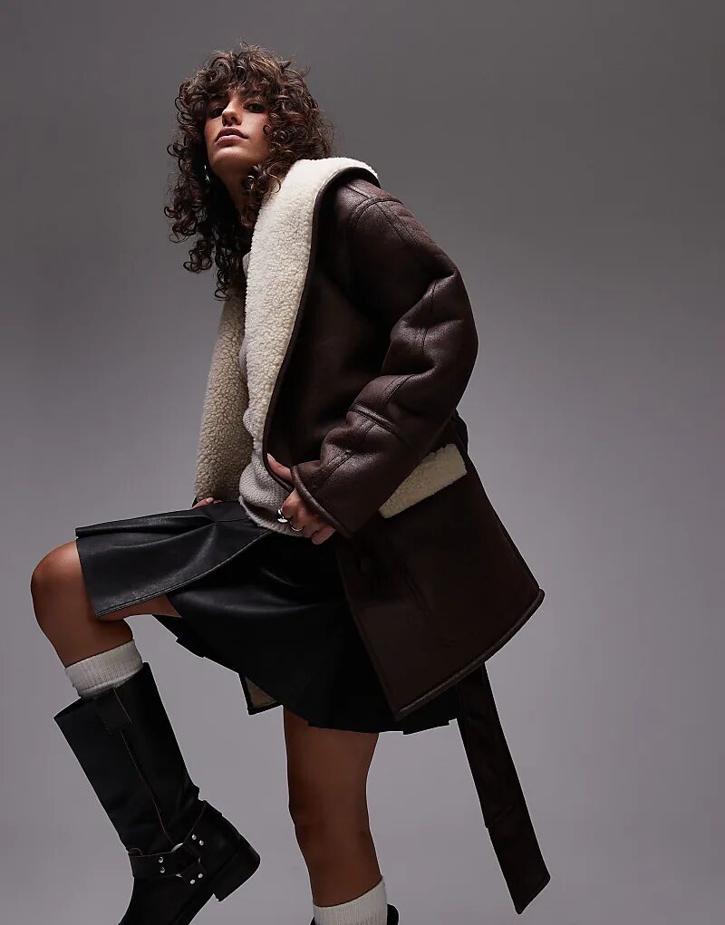 Куртка из искусственной замши с поясом коричневого и кремового цветов Topshop, Коричневый, Куртка из искусственной замши с поясом коричневого и кремового цветов Topshop
Куртка из искусственной замши с поясом коричневого и кремового цветов Topshop, Коричневый, Куртка из искусственной замши с поясом коричневого и кремового цветов Topshop