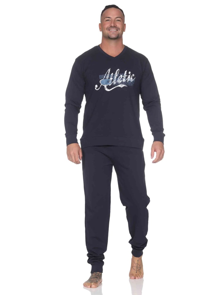 NORMANN Пижама с длинными рукавами и принтом спереди, темно-синего цвета
NORMANN Пижама с длинными рукавами и принтом спереди, темно-синего цвета