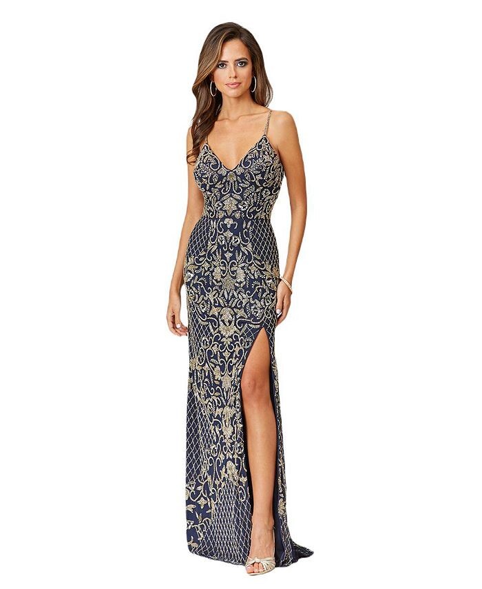 Женское платье-майка из бисера с разрезом Lara, синий
Женское платье-майка из бисера с разрезом Lara, синий