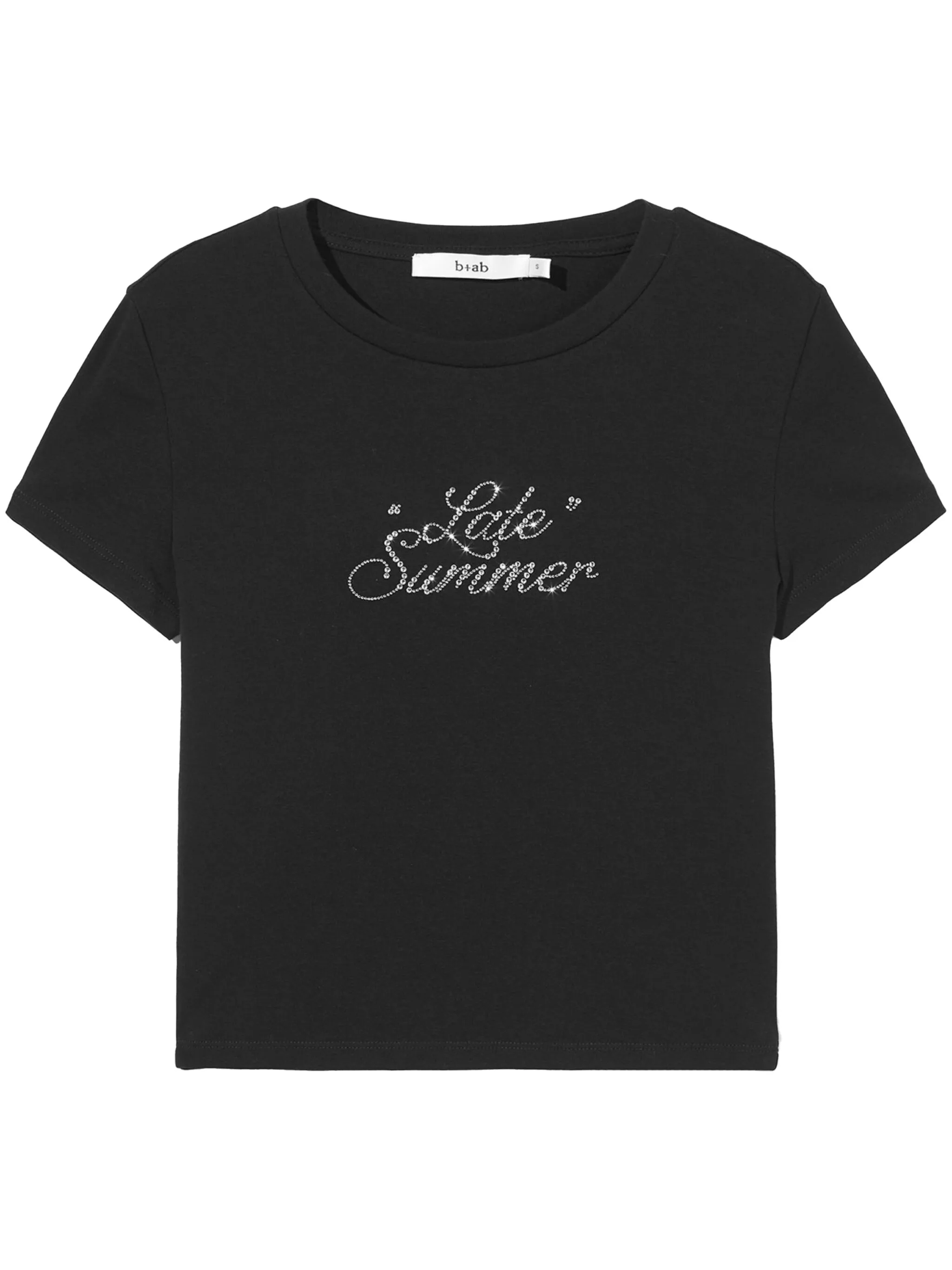 Укороченный топ с кристаллами B+Ab, черный
Укороченный топ с кристаллами B+Ab, черный