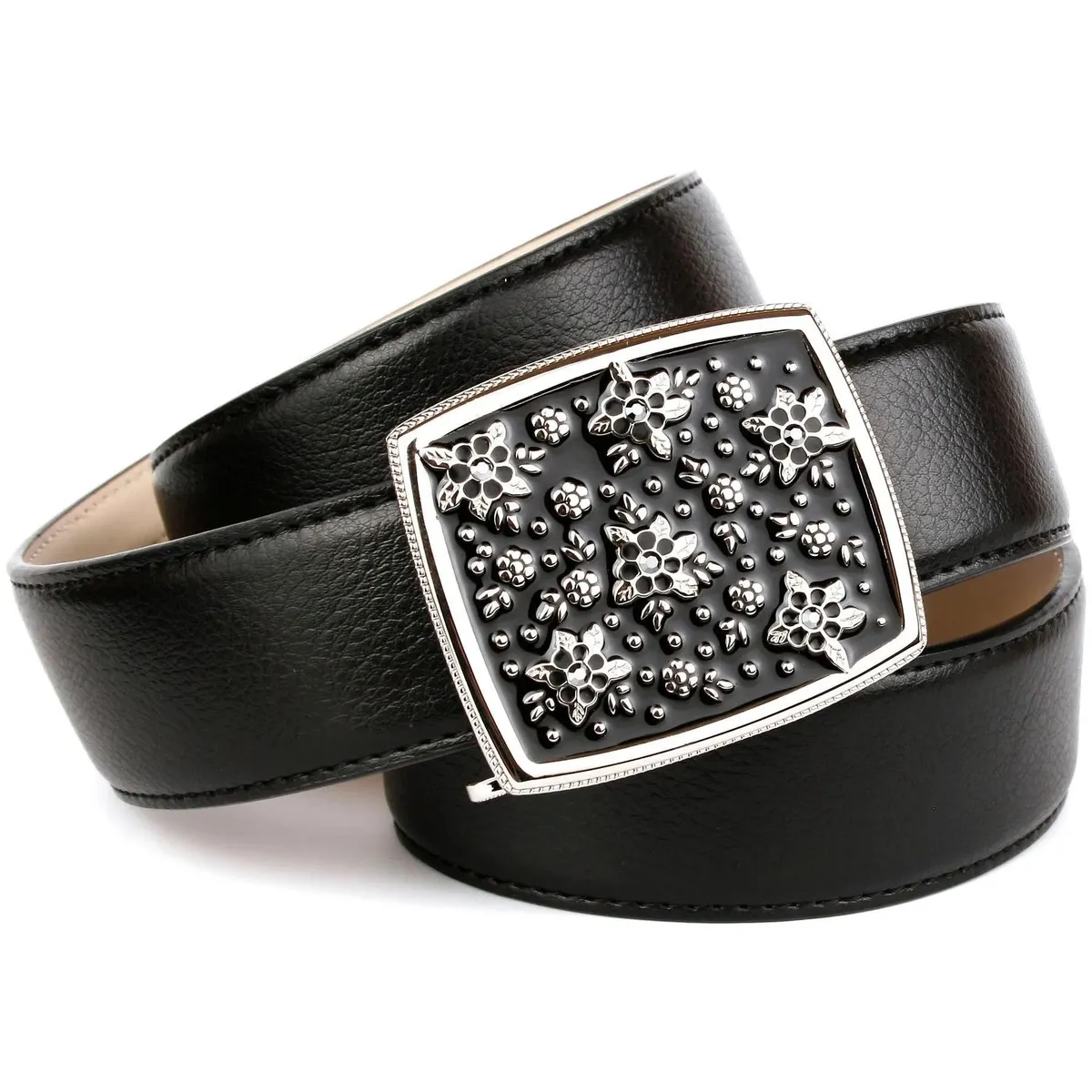 Кожаный ремень Anthoni Crown, с глазурованной застежкой ручной работы, цветочный узор, черный
Кожаный ремень Anthoni Crown, с глазурованной застежкой ручной работы, цветочный узор, черный