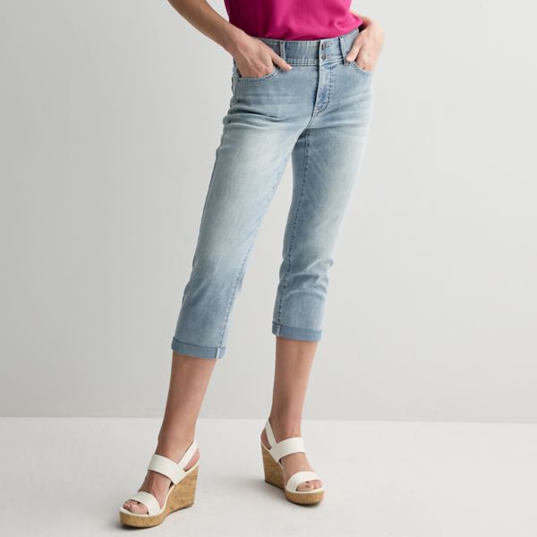 Женские джинсы-капри с утягивающим эффектом Apt. 9, цвет light wash
Женские джинсы-капри с утягивающим эффектом Apt. 9, цвет light wash