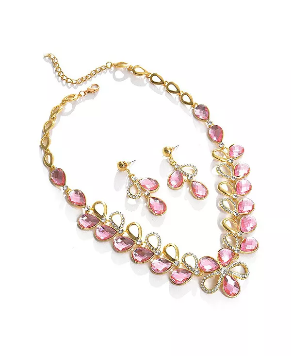 Женское ожерелье и серьги с каплевидными розовыми камнями (комплект из 2 шт.) Sohi, pink
Женское ожерелье и серьги с каплевидными розовыми камнями (комплект из 2 шт.) Sohi, pink
