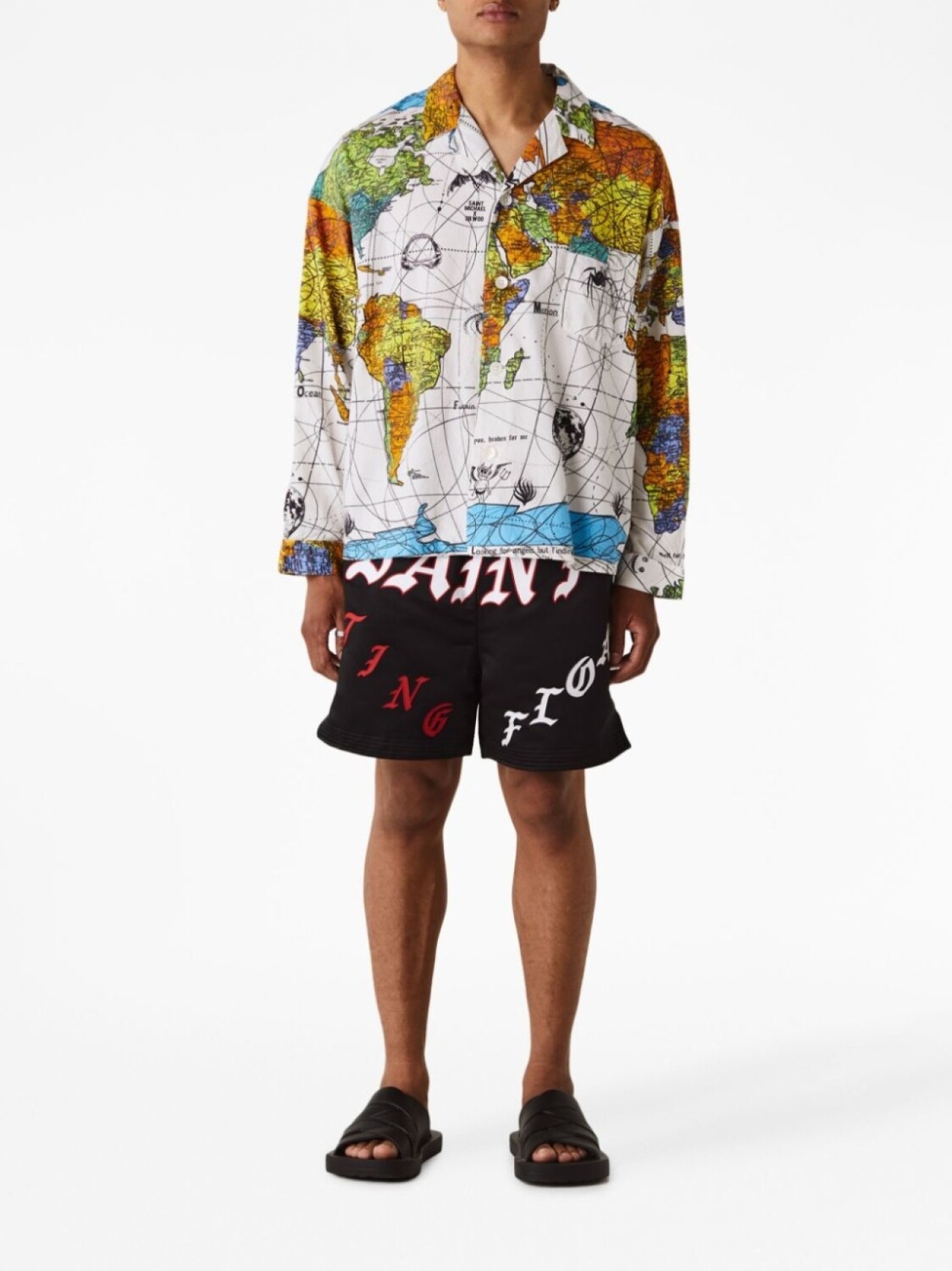 SAINT MXXXXXX рубашка World Map с заостренным воротником, белый 
SAINT MXXXXXX рубашка World Map с заостренным воротником, белый