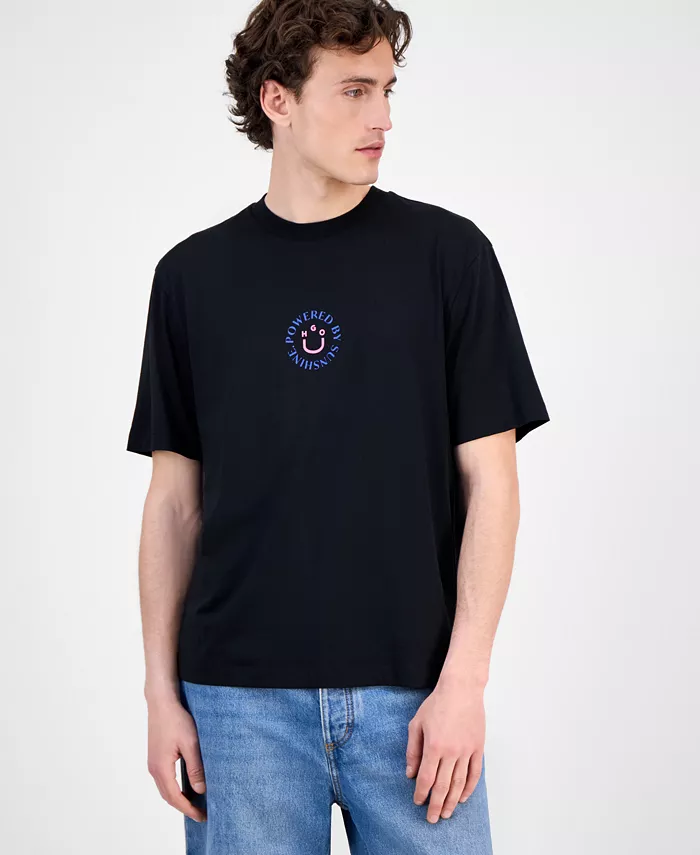 Мужская хлопковая футболка Napoka с логотипом Hugo Boss, черный
Мужская хлопковая футболка Napoka с логотипом Hugo Boss, черный