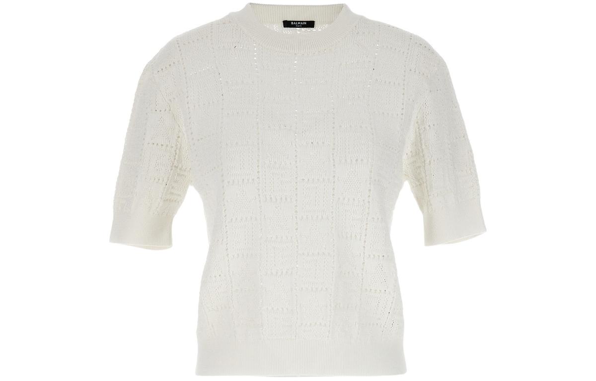 Монограммный вязаный джемпер BALMAIN, белый
Монограммный вязаный джемпер BALMAIN, белый