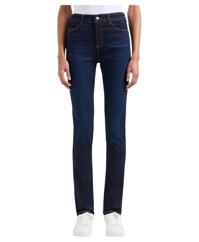 Джинсы J18 с высокой талией и зауженными штанинами Emporio Armani, синий
Джинсы J18 с высокой талией и зауженными штанинами Emporio Armani, синий