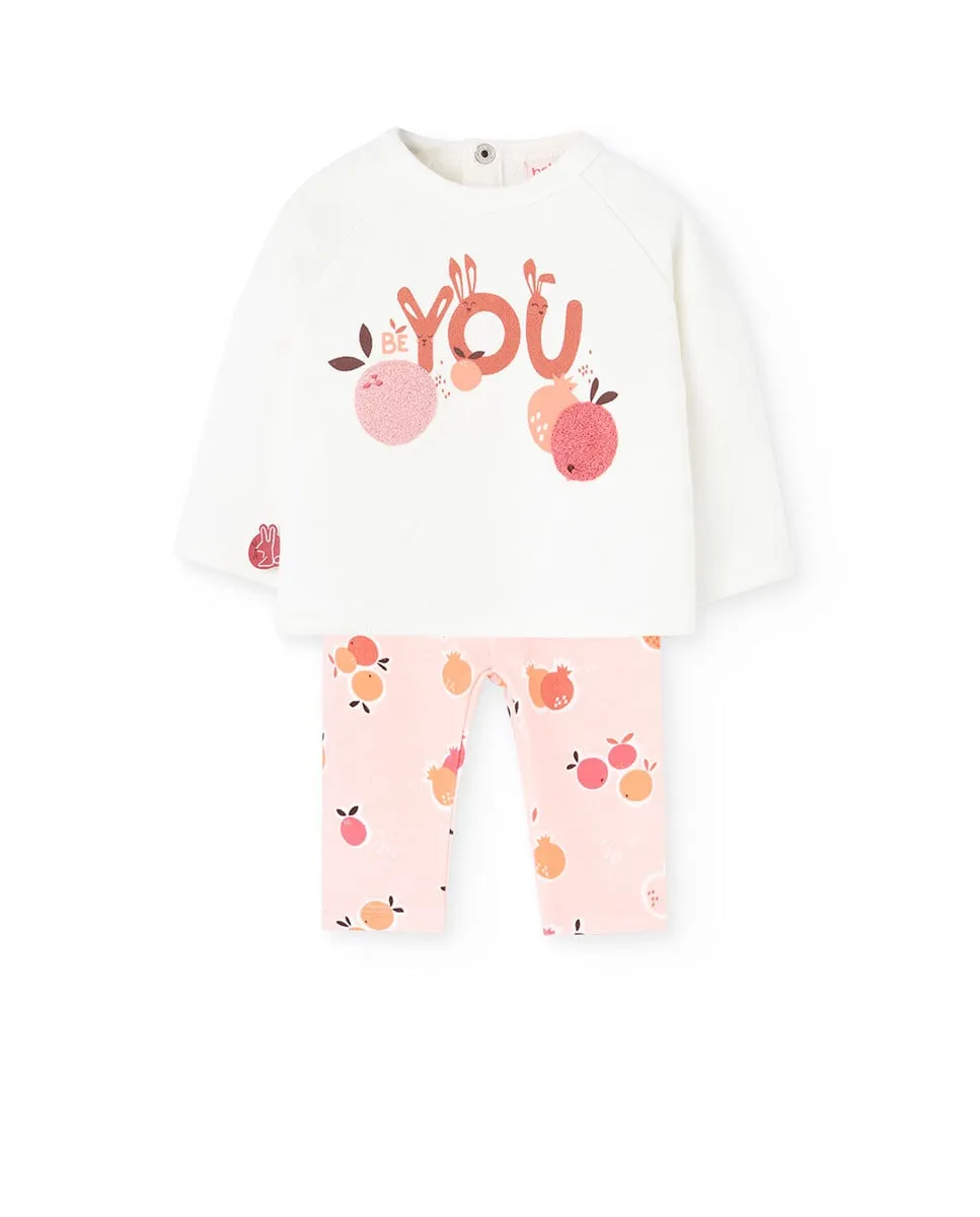 Детский комплект футболка и леггинсы с фантазийным принтом и круглым вырезом Boboli, белый/розовый
Детский комплект футболка и леггинсы с фантазийным принтом и круглым вырезом Boboli, белый/розовый