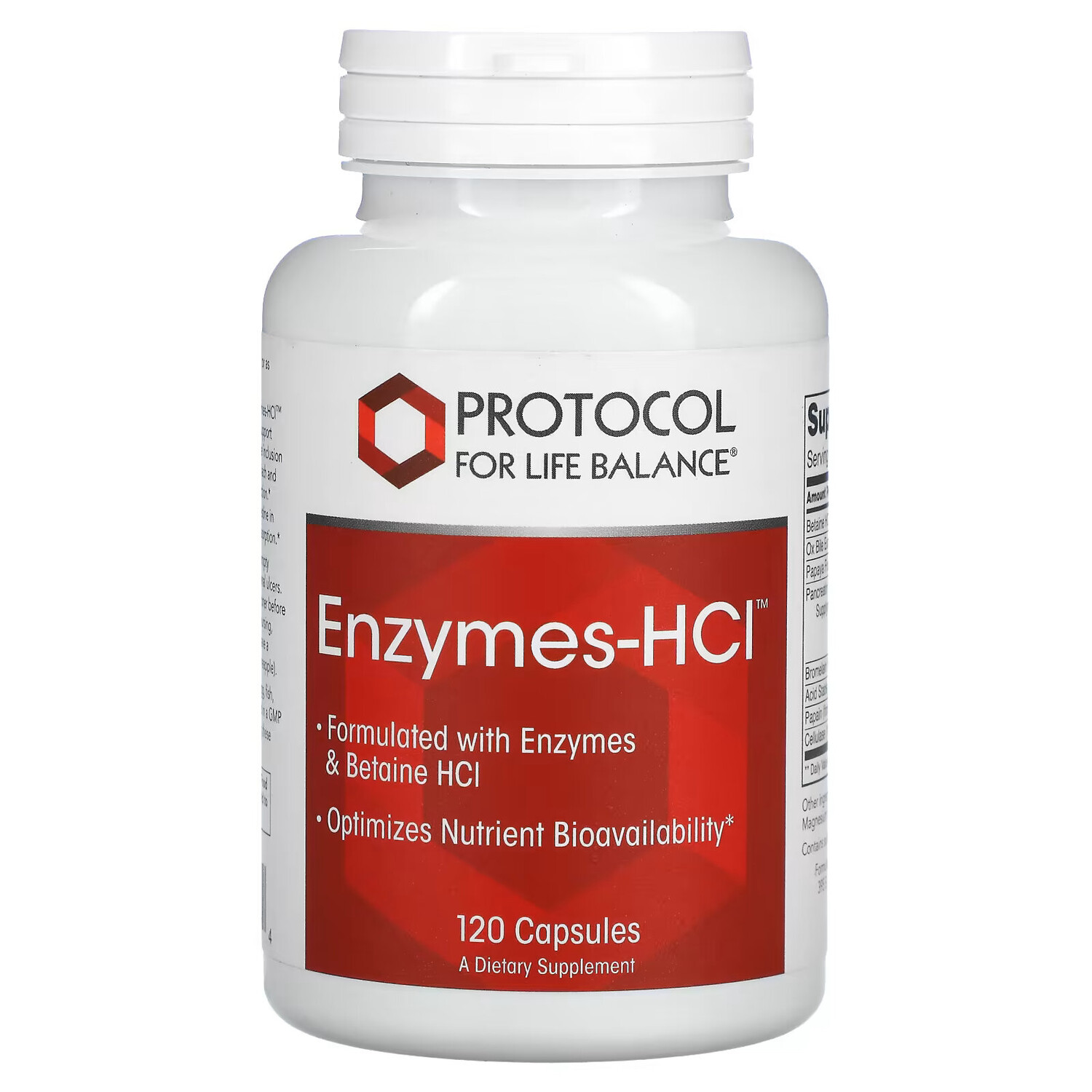 Protocol for Life Balance, Enzymes-HCI, 120 капсул 
Protocol for Life Balance, Enzymes-HCI, 120 капсул