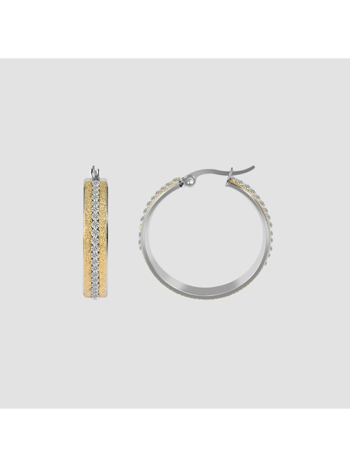 Adeliás Женские серьги - Серьги-кольца из нержавеющей стали с золотыми стразами
Adeliás Женские серьги - Серьги-кольца из нержавеющей стали с золотыми стразами