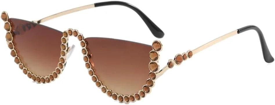 Женские полукруглые солнцезащитные очки LVTFCO в винтажном стиле с градиентным переходом цвета и без оправы, украшенные стразами. Модные очки, Gradient Brown
Женские полукруглые солнцезащитные очки LVTFCO в винтажном стиле с градиентным переходом цвета и без оправы, украшенные стразами. Модные очки, Gradient Brown