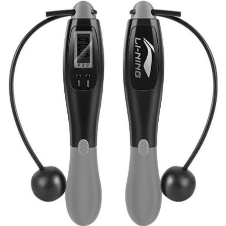 LINING Электронная скакалка для фитнеса с подсчетом прыжков для занятий фитнесом PVC стальной трос ABS контроллер 2,8 м черный серый