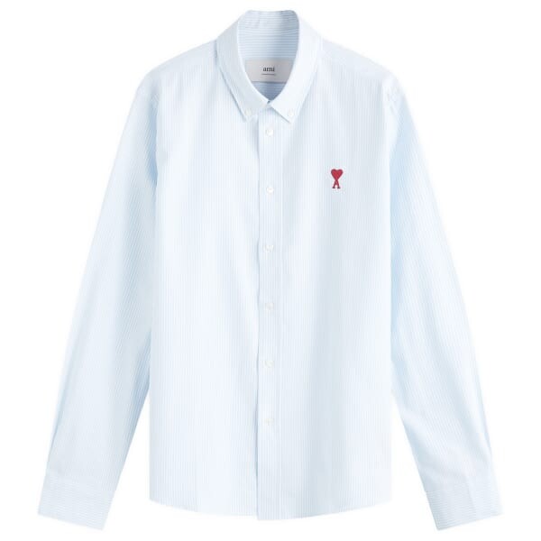 Рубашка оксфорд с застежкой на пуговицы в полоску в форме сердца Ami Paris, белый
Рубашка оксфорд с застежкой на пуговицы в полоску в форме сердца Ami Paris, белый