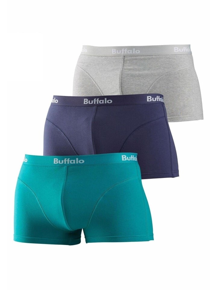 Боксерские трусы Buffalo, цвет navy, türkis, grau/meliert 
Боксерские трусы Buffalo, цвет navy, türkis, grau/meliert