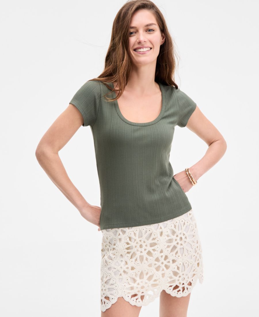 Женская ребристая футболка с вырезом-лодочкой On 34th, Palmetto
Женская ребристая футболка с вырезом-лодочкой On 34th, Palmetto