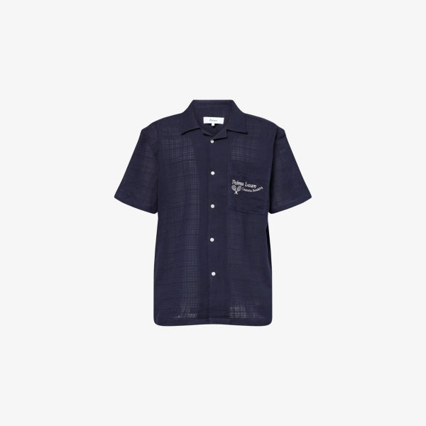 Рубашка Palmes с вышитым логотипом хлопковая, синий
Рубашка Palmes с вышитым логотипом хлопковая, синий