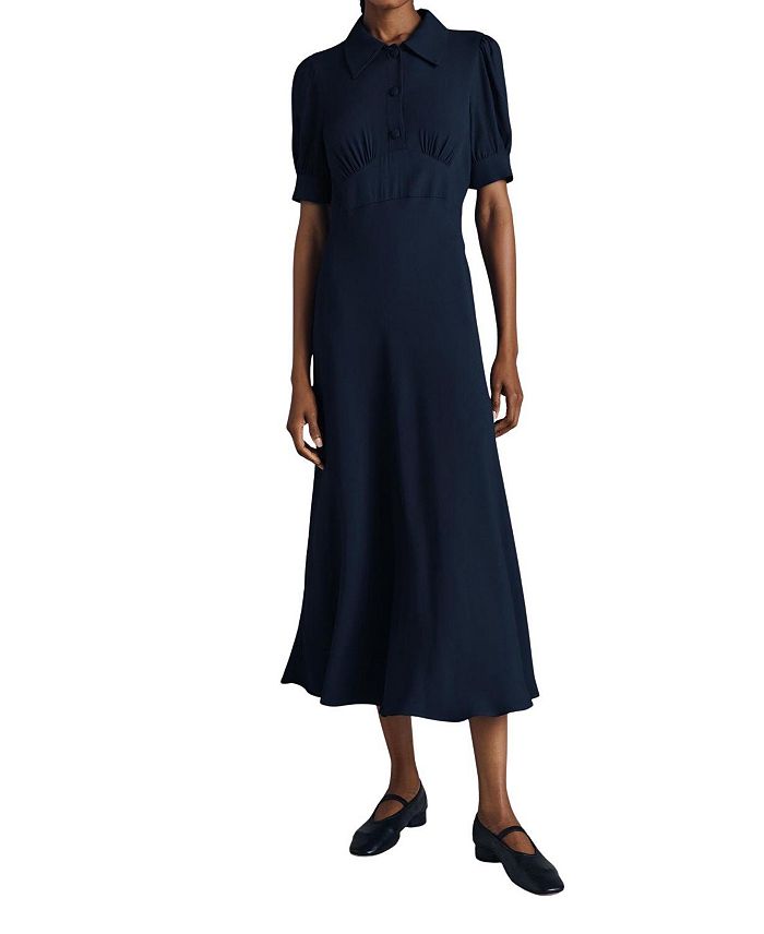 Платье миди Wilma Crepe в стиле чайного платья Ghost London, синий
Платье миди Wilma Crepe в стиле чайного платья Ghost London, синий