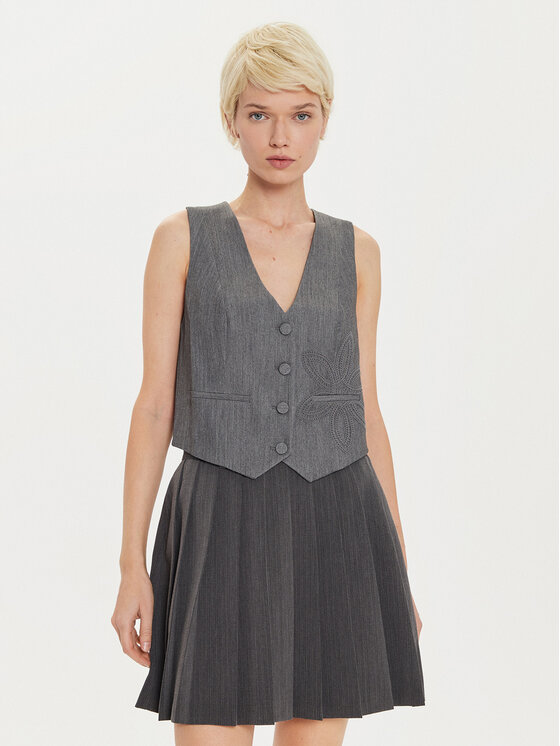 Жилет узкого кроя Desigual, серый 
Жилет узкого кроя Desigual, серый