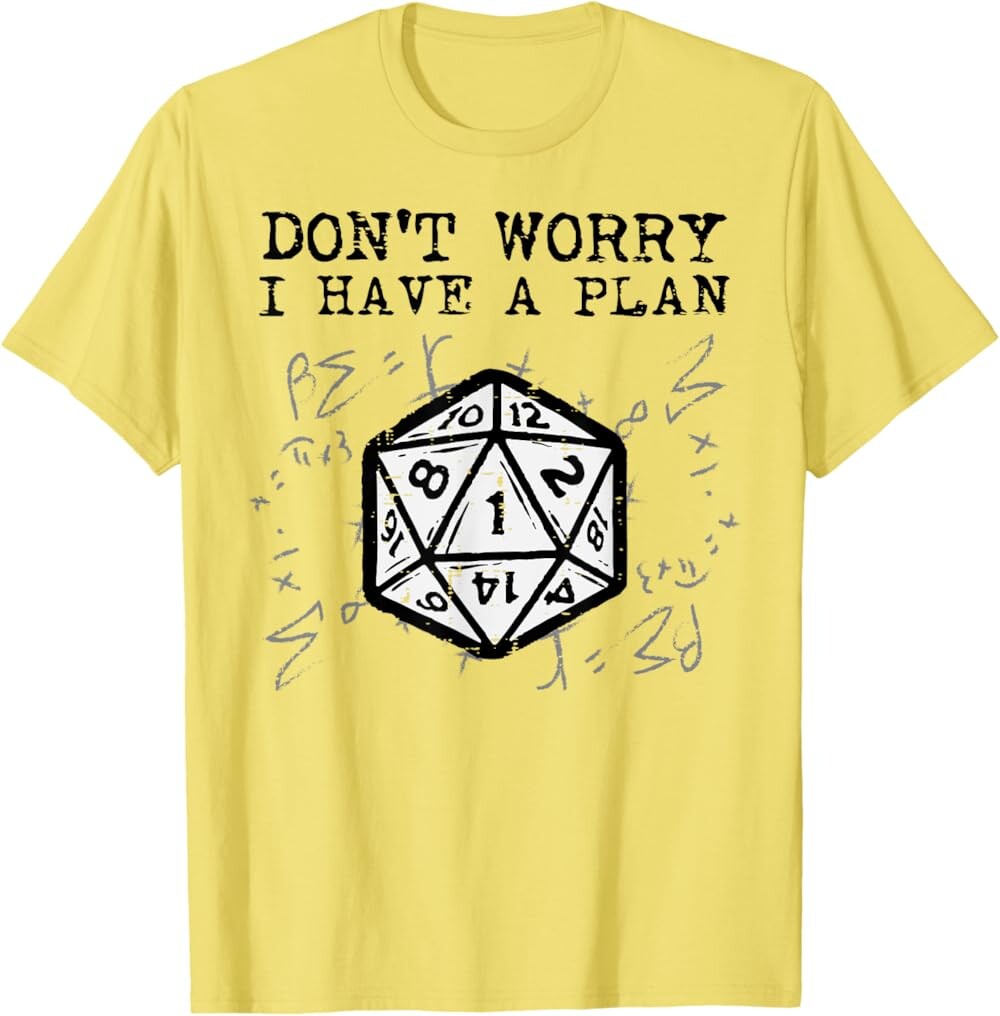 Мужская футболка RPG Gamer Dont Worry I Have Plan, желтый
Мужская футболка RPG Gamer Dont Worry I Have Plan, желтый