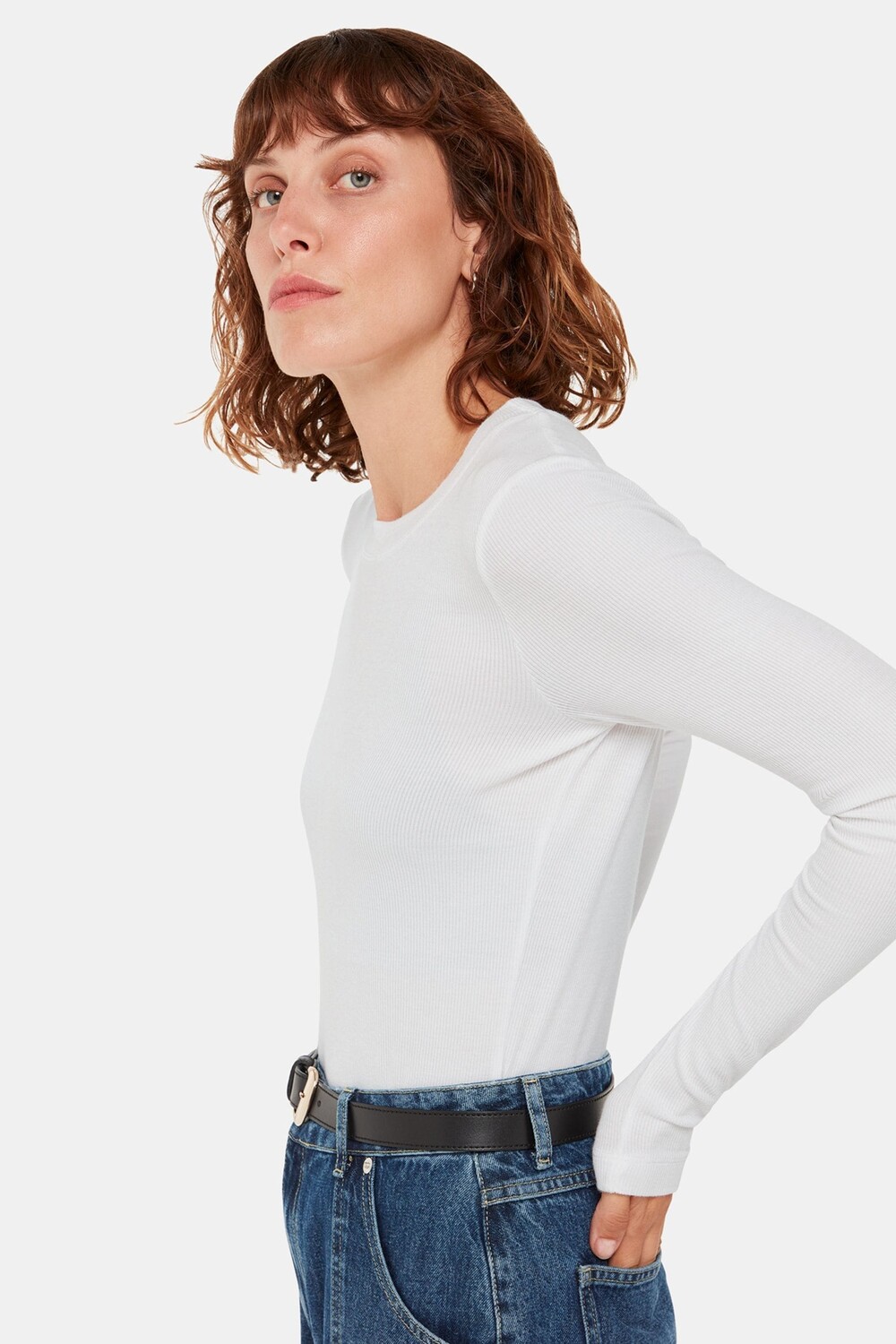 Футболка Essential с круглым вырезом в рубчик Whistles, белый
Футболка Essential с круглым вырезом в рубчик Whistles, белый