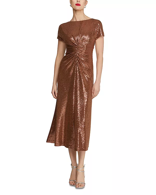 Платье-Миди Luce в стиле диско из трикотажа Halston, коричневый
Платье-Миди Luce в стиле диско из трикотажа Halston, коричневый