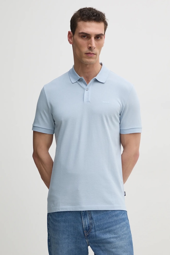 Хлопковая поло Boss, синий
Хлопковая поло Boss, синий