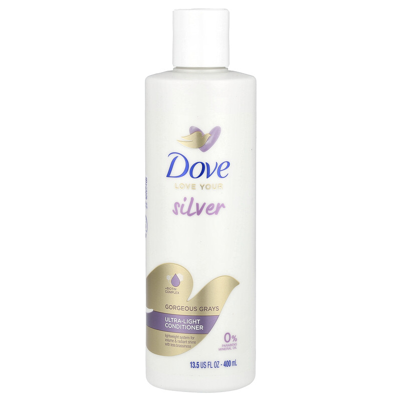 Dove, Ультралегкий кондиционер, Gorgeous Grays, 400 мл (13,5 жидк. унц.)
Dove, Ультралегкий кондиционер, Gorgeous Grays, 400 мл (13,5 жидк. унц.)