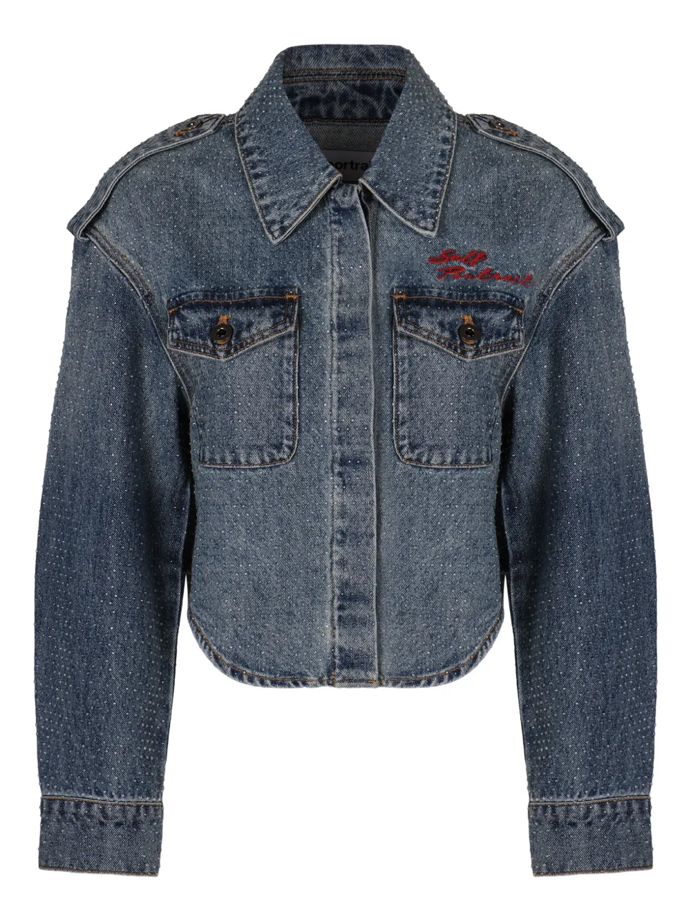 Укороченная куртка с заклепками Self-Portrait, синий
Укороченная куртка с заклепками Self-Portrait, синий