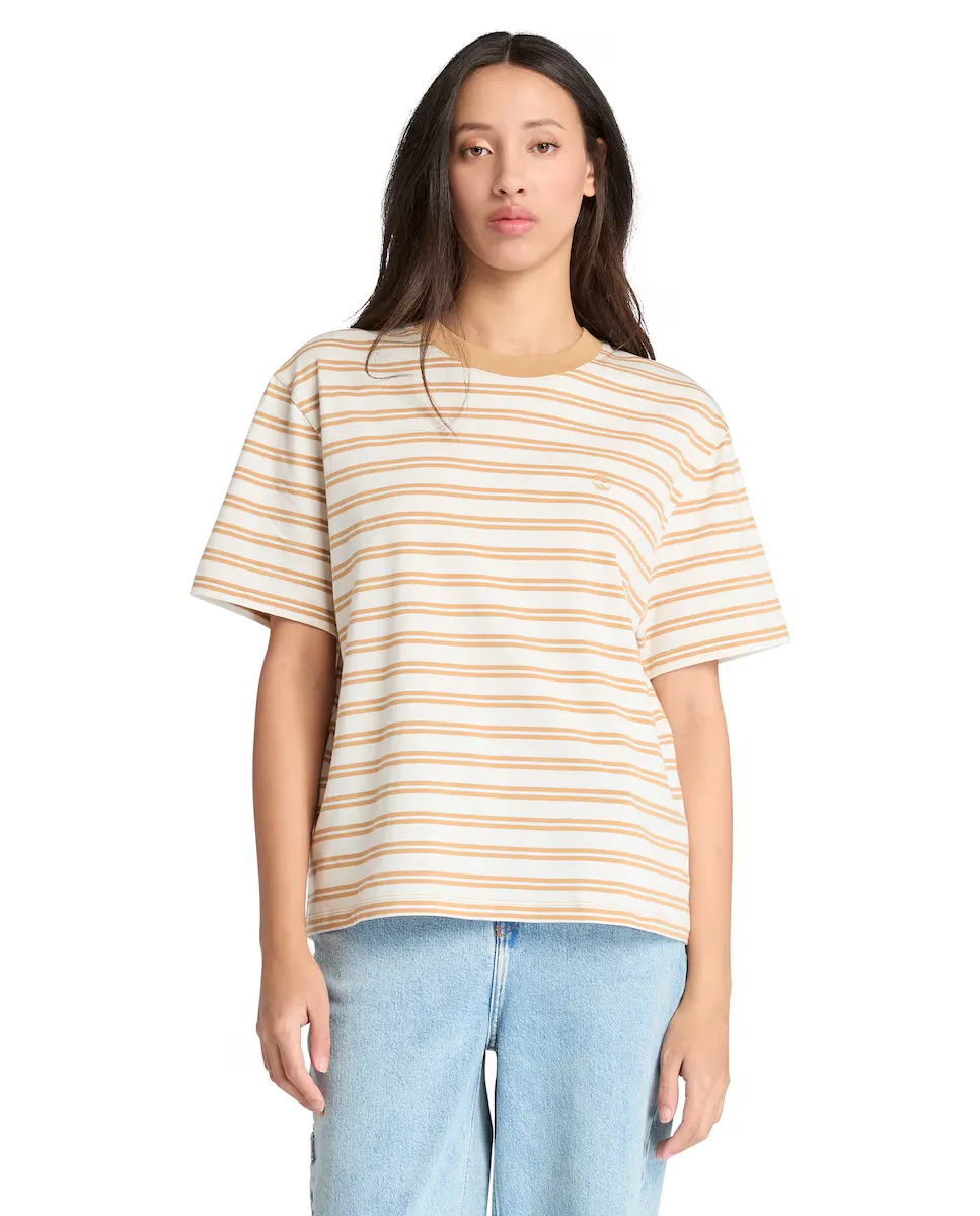 Женская полосатая футболка с коротким рукавом Timberland, жёлтый
Женская полосатая футболка с коротким рукавом Timberland, жёлтый