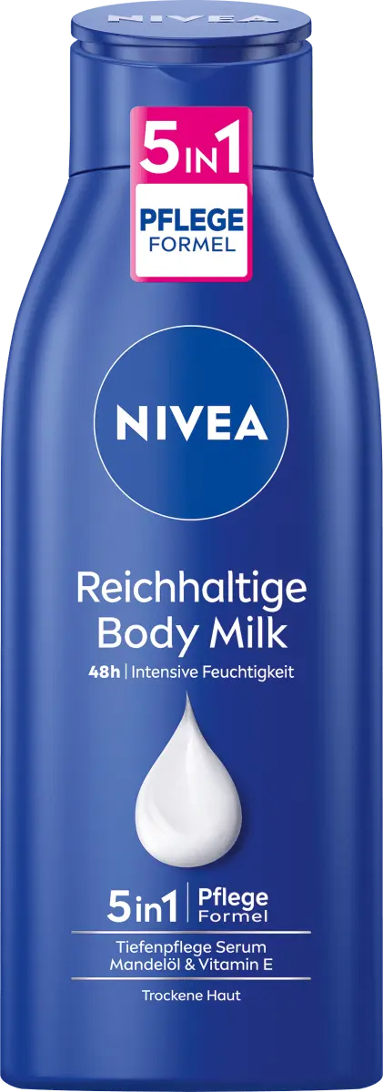 Молочко для ухода за телом 5в1 0,4 л. NIVEA
Молочко для ухода за телом 5в1 0,4 л. NIVEA