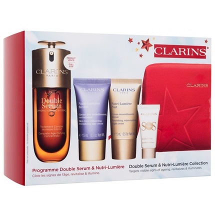 Подарочный набор Double Serum & Nutri-Lumiere Collection Clarins
Подарочный набор Double Serum & Nutri-Lumiere Collection Clarins