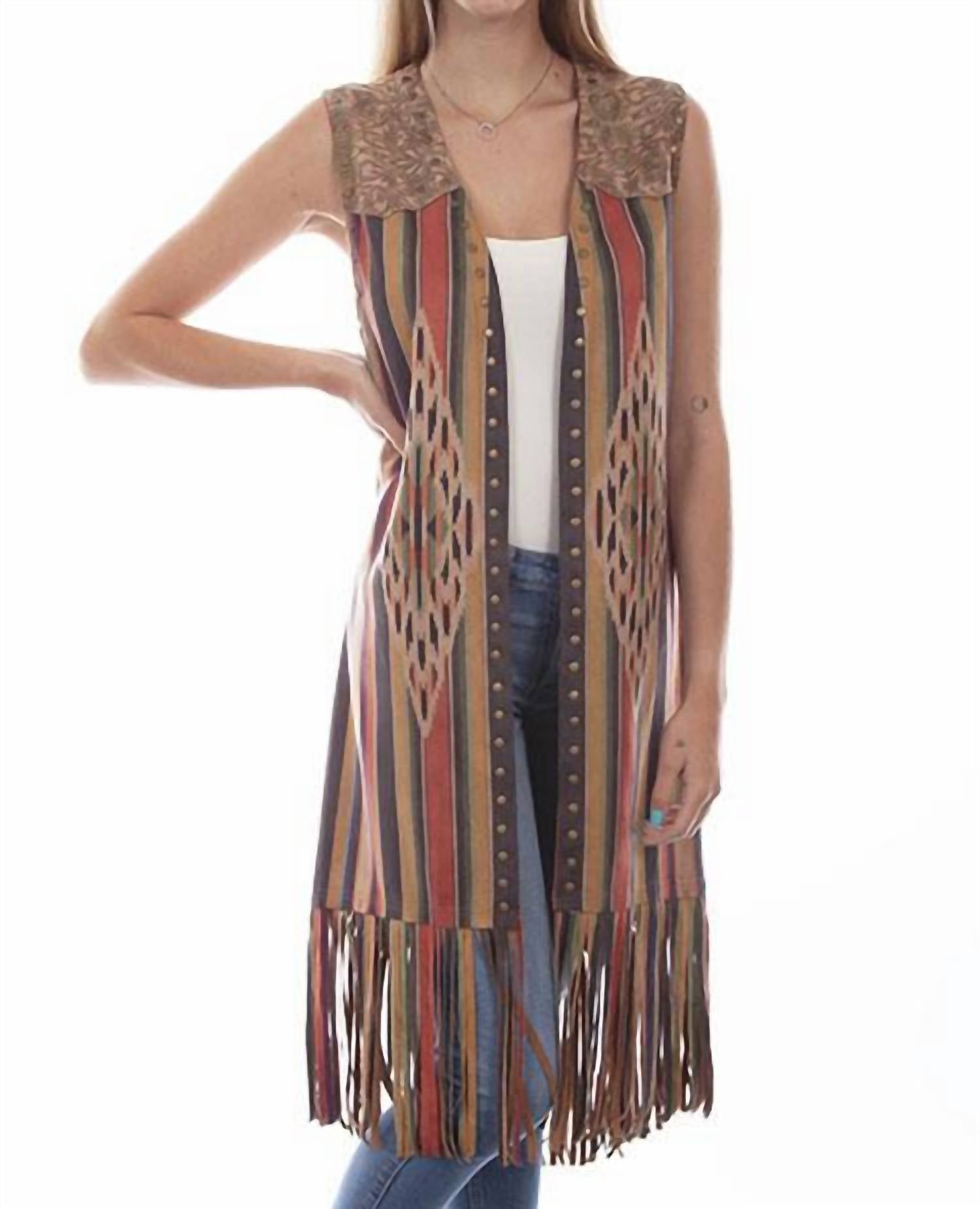 Микрофибровый длинный пончо-принт жилет Scully, Serape
Микрофибровый длинный пончо-принт жилет Scully, Serape